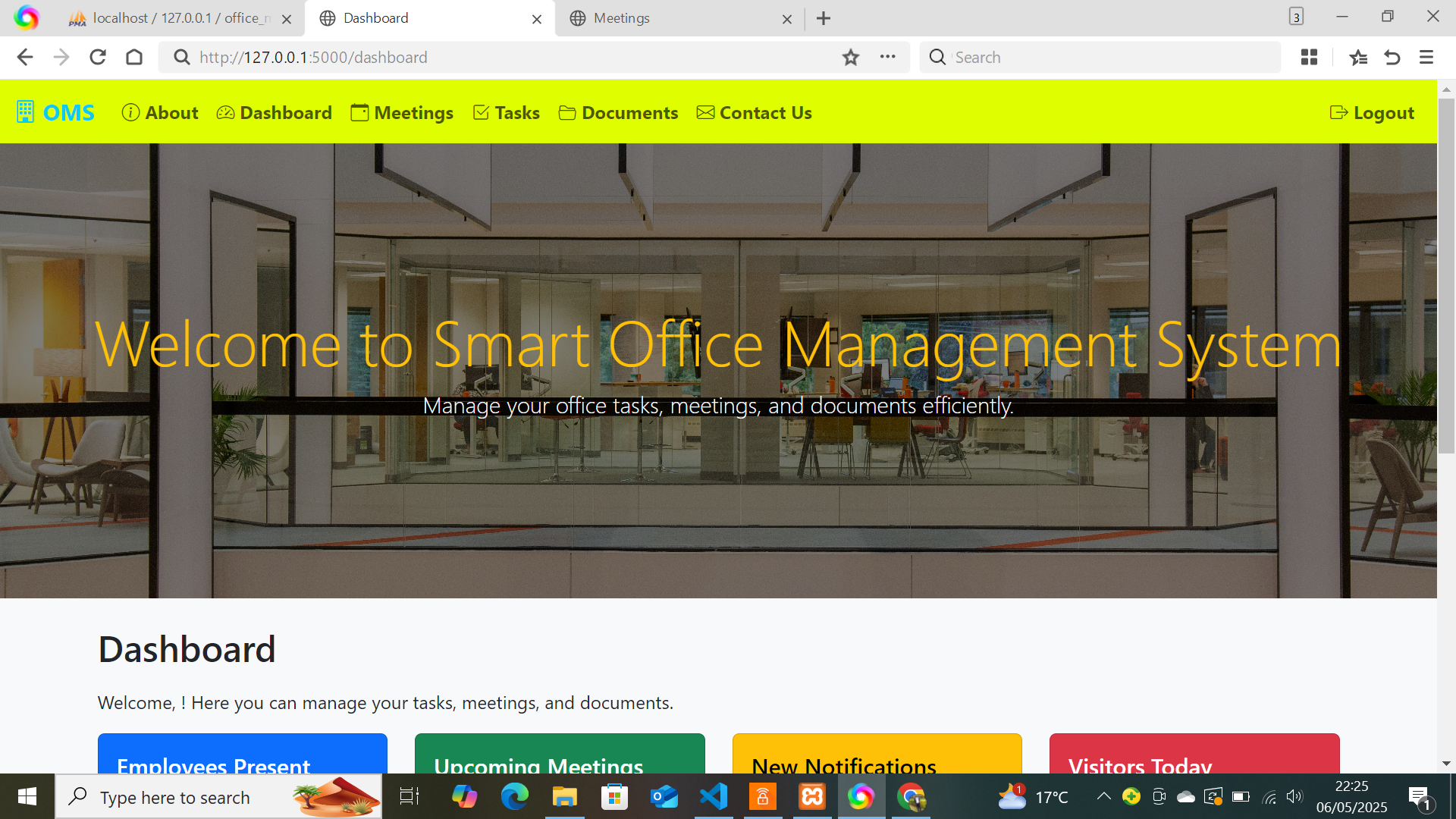 Smart Office Dashboard screenshot