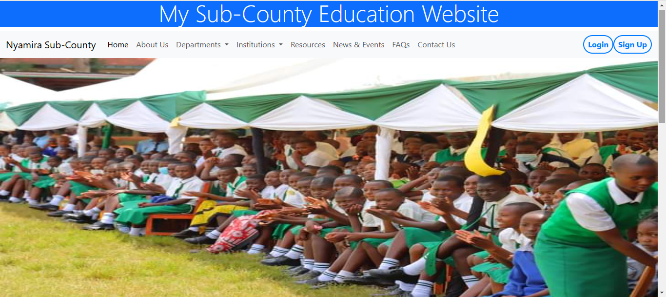 Sub-County Website screenshot